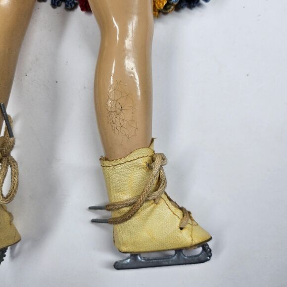 Sonja Henie Ice Skater Vintage Composition Doll 16" 1940s - Picture 8 of 13